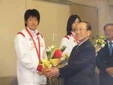 ソフトボール日本代表選手が来高